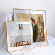 Simple Nordic narrow side aluminum alloy square photo frame custom size mounted poster black frame hanging wall custom