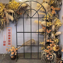 Wedding props stage layout wrought iron arch wedding scene layout decorative window screen Road introduction