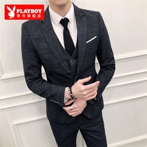 Playboy new suit suit men autumn casual suit men slim fit groom groom best man dress Business Mens