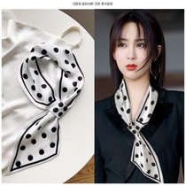 Lazy silk scarf small long strip star with temperament Joker suit summer thin sunscreen Korean neck scarf women