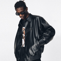 ANTIDOTE (SNAKEALAB) motorcycle leather jacket mens winter thickened pilot PU leather black jacket