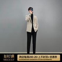  Small suit jacket Mens spring and autumn high-end light cooked style mens Korean version of small single western casual mens suit top