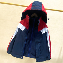Boys coat autumn and winter cotton suit childrens three-in-one disassembly of fleece thick and velvet
