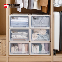 Japan tenma drawer storage box plastic underwear storage box household clothing storage box shoe box 3 packs