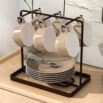 Coffee cup rack put cup storage rack upside down water cup rack cup saucer drain storage rack high-end mug rack