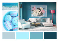 Cabaili Art paint leather elegant velvet blue comfortable luxury simple and generous fashion modern light luxury quality
