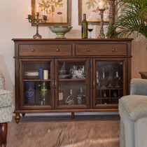 Nest fun American solid wood side cabinet wine cabinet multi-function storage bucket cabinet tea cabinet living room side cabinet