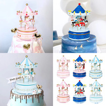 Merry-go-round Music Box Valentines Day Party Scene Childrens Birthday Fondant Cake Decoration Ornament Gift