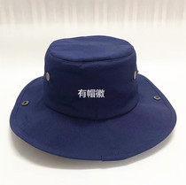 Dark blue fire round hat flame blue summer sun hat fisherman hat outdoor sun hat Jihua