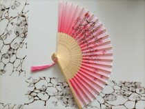 Lady Printed Folding Fan Wooden Carved Hollowed-out Fan Bone Brocade Fan Face Girl Hanfu Mix With Ancient Wind Performance Fan