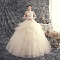 Wedding bride 2020 new pregnant woman French simple atmosphere small man princess style 2021 light main dress