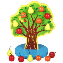 Early education educational toys 2-3-5 years old baby boys and girls Monteshi teaching aids children wooden magnetic apple tree numbers