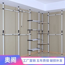  Corner simple wardrobe open cloakroom shelf DIY top shelf punch-free drying rack