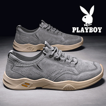 Playboy Mens Shoes 2021 New Spring and Autumn Casual Leather Shoes Mens Leather Pedal Soft Sand Joker Tide Shoes