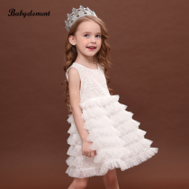  Girls dress summer dress 2021 new Western style childrens vest cake puffy gauze skirt princess skirt dress