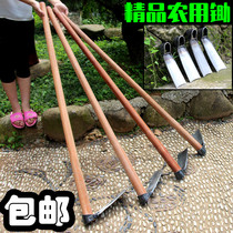 Agricultural stainless steel hoe all-steel thickened outdoor land reclamation weeding digging planting bamboo shoots planting vegetables large hoe for dual purposes