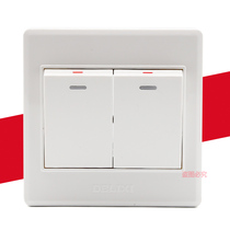 Delixi CD220 switch socket two open switch panel two 2 open single control switch two position Wall fluorescent switch