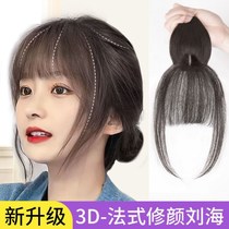 Net red French bangs wig female 3d real hair invisible repair fake bangs natural no trace head wig round