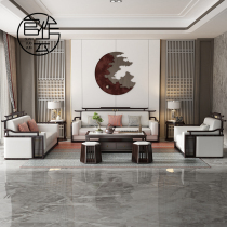 New Chinese Sofa Home Modern Light Lavish Living Room Fabric Art 123 Solid Wood Combined Uginwood Custom Villa Furnishings