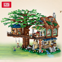 LOZ Lizhi small particle building block assembly toy adult three-dimensional high difficulty assembly model ornaments tree house