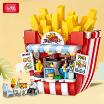 LOZ Lizhi Mini Food commercial streetscape small particle building block assembly toy creative girl gift