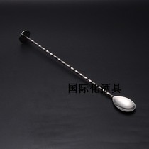 International wine set stainless steel bartender spoon 27cm round head spoon bar utensils milk tea mixing rod