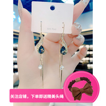 Long Stream Supeo Nestlle Line Female Earrings Light Extravagant Advanced Sensation Small CrowdDesign Sensation Retro to the new wave 2021