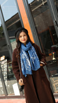 Guizhou Danzhai batik scarf shawl blue indigo plant dyed original brand autumn and winter thin cotton scarf customization