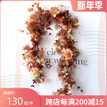 Simulation flower rattan decoration Wall air conditioning pipe blocking Hall indoor ceiling Net red shop home decoration vines