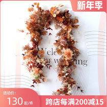 Simulation flower rattan decoration Wall air conditioning pipe blocking Hall indoor ceiling Net red shop home decoration vines