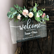 ins wind acrylic wedding welcome card transparent wedding water card Engagement banquet welcome card party indicator card customization