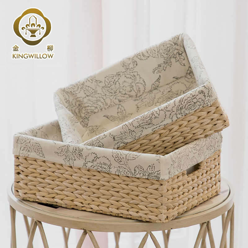 Jinliuto straw collection box tabletop finishing basket home collection box dirty clothes and debris collection box basket fabric