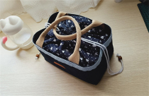 Canvas environmental protection Bento bag pastoral style hipster fabric Hand bag waterproof lunch box lunch bag