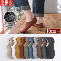 South Pole Socks Lady Summer Thin Socks Short Socks Woman Short Silo Boat Socks Deodorant Cotton Socks Black Ins-to-Side