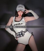Weiyi nightclub bar dj female singer dance team stage performance suit gogo sexy jumpsuit white costume