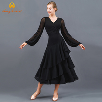Emmy dance dress modern dance dress fashion lantern sleeve big place ballroom dance dress new Waltz dance dress