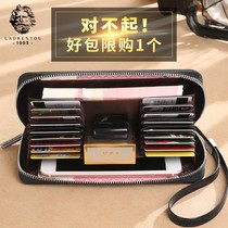  Old mans head card bag mens wallet long leather multi-card coin purse card bag large capacity fashion card holder card sleeve