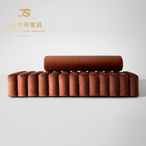 Spot Nordic Fabric Backrest Bed Tailstool Bed-in-door Xuanguan Changing Shoes Stool Light Extravagant Living-room Bedroom Clubhouse Sofa