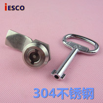 iESCO304 stainless steel electrical box lock electrical box lock switch cabinet door lock industrial one-word corner key turn tongue lock
