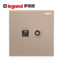 Rogrand switch socket panel Type 86 one telephone TV socket Yijing rose gold