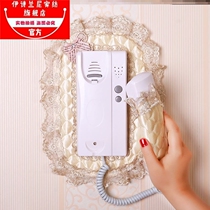 Doorbell cover dust cover Decorative wall sticker Fabric protective cover European embroidery lace Walkie talkie videophone cover
