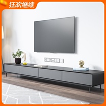 Nordic TV cabinet coffee table combination modern simple small and medium-sized apartment light luxury black Gray TV cabinet high Model