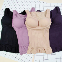 Japanese tight-fitting coat womens abdomen drag chest chest-free bra one-piece body vest without curling