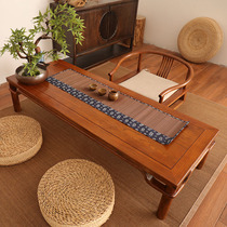New Chinese tatami tea table solid wood kang table now simple Japanese balcony low table tea ceremony Zen floating window tea table