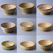 Handmade bamboo products packed with steamed buns bamboo baskets round household kitchen fruit baskets storage baskets farmhouse buns baskets wash vegetables
