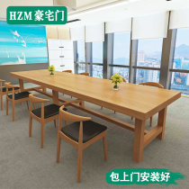 Solid wood conference table long table simple modern training table office computer table and chair combination meeting guest long table negotiation table