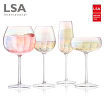 British LSA imported rainbow red wine glass set household goblets a pair of crystal glass wine luxury