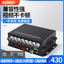 Tanghu 8-way video 1-way network 1 reverse 485 fiber optic transceiver Analog digital network optical end machine FC port