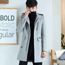 Autumn and winter students Korean windbreaker mens clothing trend young woolen coat winter long woolen coat male handsome