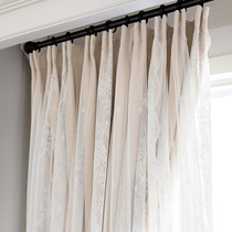 Lace curtain curtain hook type 2021 new bedroom living room full shade girl window screen French light luxury